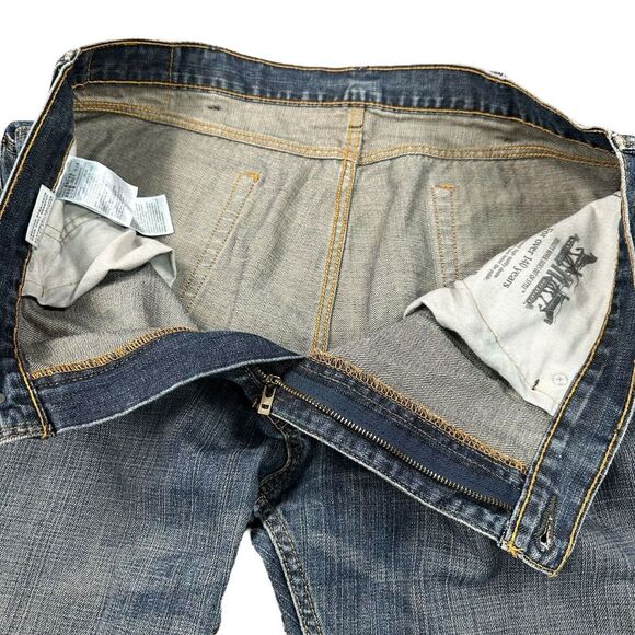 Levis 505 Mens Size 40x32 Blue Regular Fit Denim Jeans High Rise Straight Leg - Picture 5 of 8